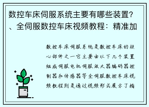 数控车床伺服系统主要有哪些装置？、全伺服数控车床视频教程：精准加工技巧全揭秘